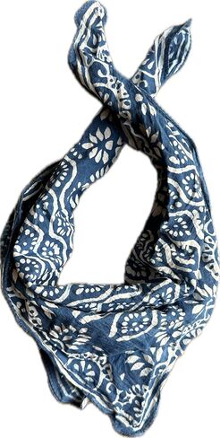 Trendy Handcrafted Cotton Scarf - Unique Bandana with Block Print Design 100% Cotton Hand Block Print Bandana Scarf Neck band head band Handmade,block Print, Natural Colours,Block Print,Organic Colo in Saudi Arabia