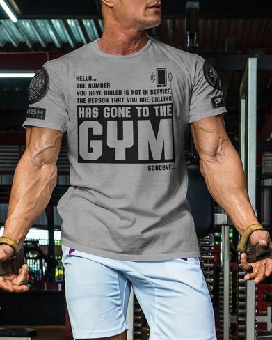 D R DETROIT REBELS Hello Goodbye Men's Fitness and Bodybuilding T-Shirt for Gym Workout in Kuwait