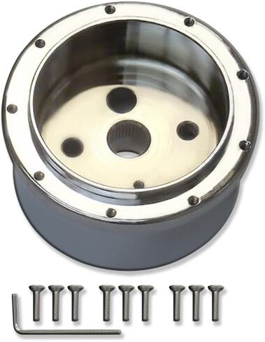 9 Holes Steering Wheel Column Adapter Hub For GM 1967-1994 Chrome Aluminum with Bolts in Kuwait