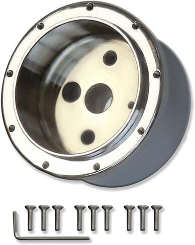 9 Holes Steering Wheel Column Adapter Hub For GM 1967-1994 Chrome Aluminum with Bolts in Kuwait