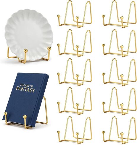 12 قطعة حامل لوحة ذهبية مقاس 3 بوصة، حامل لوحة زخرفية إطار صورة معدني لسطح الطاولة لإطارات الصور والصور والكتب واللوحات in Kuwait