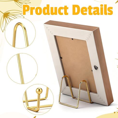 12 قطعة حامل لوحة ذهبية مقاس 3 بوصة، حامل لوحة زخرفية إطار صورة معدني لسطح الطاولة لإطارات الصور والصور والكتب واللوحات in Kuwait