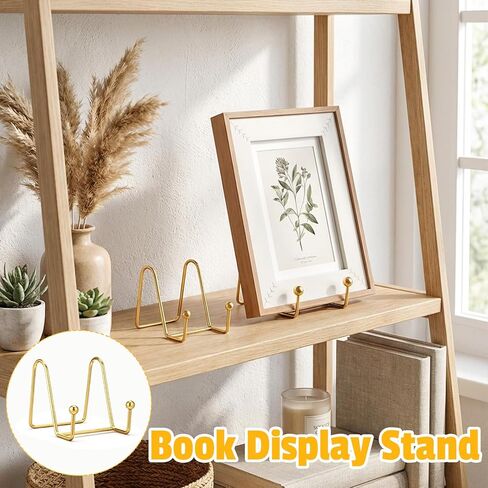 12 قطعة حامل لوحة ذهبية مقاس 3 بوصة، حامل لوحة زخرفية إطار صورة معدني لسطح الطاولة لإطارات الصور والصور والكتب واللوحات in Kuwait