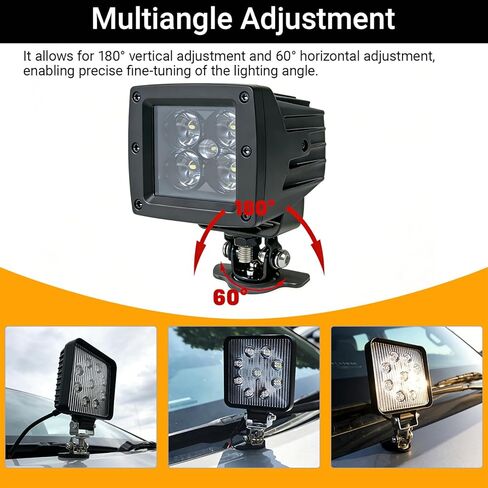 2PCS Led Hood Mounts, Adjustable Hood Led Work Light Mount Bracket, Stainless Steel Hood Clamp Lights Mounts Off Road Accessories, Ditch Light Brackets for Off Road Truck (Black) in Kuwait