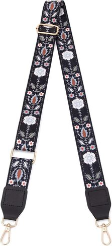Purse Strap, 1.5" Cowhide Head Wide Shoulder Strap Adjustable Replacement,Jacquard Embroidery Crossbody Bag Straps in Saudi Arabia