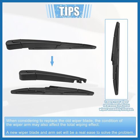 Rear Windshield Wiper Blade Arm Set Back Wiper Assembly Replacement Fit for Kia Sportage 2016-2022 for Kia Sorento 2015-2019 - Pack of 3 Item Replacement in Saudi Arabia