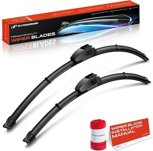 A-Premium 28" + 20" Windshield Wiper Blades Compatible with Toyota Sienna 2011-2020 - Hook Arm Connector, with Wear Indicator & Towel, Left and Right (Pack of 2) in Saudi Arabia