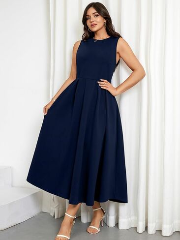 RWJ Plus Size Dresses for Women Summer 2026 Elegant Classy Sleeveless A Line Formal Wedding Guest Cocktail Dress Pocket in Saudi Arabia