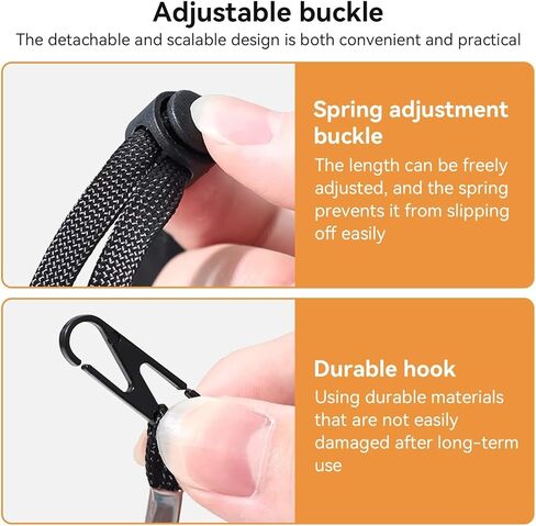 2Pcs Windproof Rope for Hat, Flexible Adjustable Hat Strap Removable Windproof Hat Chin Cord Anti Lost Strap with Clips Hat Chin Cord(Black) in Saudi Arabia