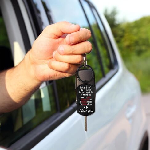 Valentines Day Gifts for Boyfriend I'm Proud of You I Love You Drive Safe Keychain for Him Funny Romantic Christmas Anniversary Birthday Gag Sexy Gifts for Him Boyfriend Husband Mens in Kuwait