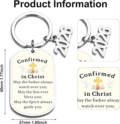 Perleddom Confirmation Gifts for Teen Girls 2026 Confirmation Keychain for Girls Christian Bible Gifts for Teen Girl Christian Gift for Kids Easter Baptism Gift for Kids Religious Events Bible Stuff in Saudi Arabia