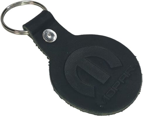 Mopar Logo 2" Round Leather Keychain Handmade in Detroit, Licensed and Authentic… in Saudi Arabia