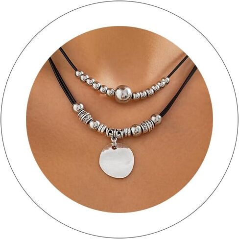 Sora Tuki Cowgirl Necklace Western Necklaces for Women Cowboy Necklace Country Necklace Cowgirl Jewelry for Women Western Choker Necklaces Boho Necklace for Women Turquoise Bead Leather Necklace in Kuwait