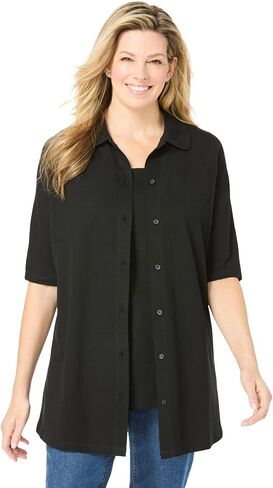 Woman Within Plus Size Knit Shirt with Free Tank in Kuwait