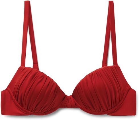 CALZEDONIA Woman's Padded Push-Up Bikini Top Shiny Satin in Saudi Arabia