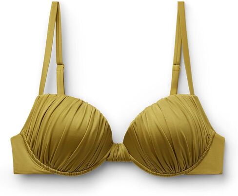 CALZEDONIA Woman's Padded Push-Up Bikini Top Shiny Satin in Kuwait