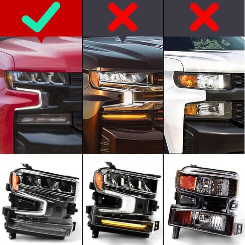 Huray LED Headlight Assembly for Chevy Silverado 2019-2022 - LED DRL Head Lamp Accessory (Passenger Side) in Saudi Arabia