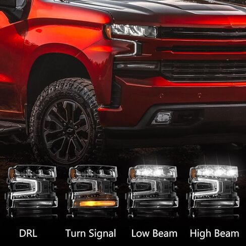 Huray LED Headlight Assembly for Chevy Silverado 2019-2022 - LED DRL Head Lamp Accessory (Passenger Side) in Saudi Arabia