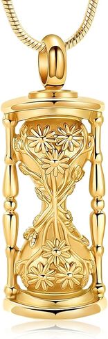 Hourglass Cremation Urn Necklaces for Ashes Sunflower Memorial Necklace Ashes Urn Pendant Necklace Keepsake Jewelry for Men Women in Saudi Arabia
