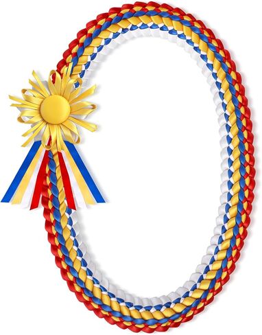 48" Filipino Graduation Leis Graduation Ribbon Lei Class of 2025 Graduation Braided Necklace Handmade Filipino Congrats Graduation Gift Graduates Lei for College Student School Grad Party Supplies in Kuwait