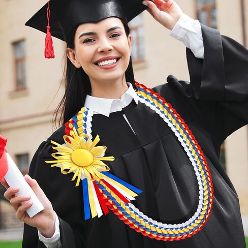 48" Filipino Graduation Leis Graduation Ribbon Lei Class of 2025 Graduation Braided Necklace Handmade Filipino Congrats Graduation Gift Graduates Lei for College Student School Grad Party Supplies in Saudi Arabia