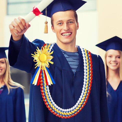 48" Filipino Graduation Leis Graduation Ribbon Lei Class of 2025 Graduation Braided Necklace Handmade Filipino Congrats Graduation Gift Graduates Lei for College Student School Grad Party Supplies in Saudi Arabia