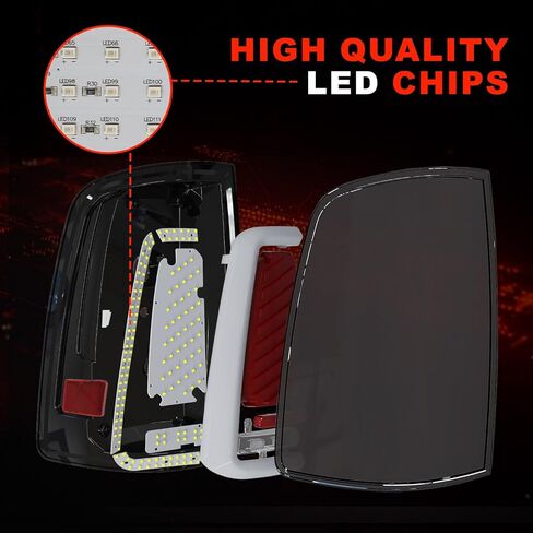 مصابيح LED متسلسلة كاملة متوافقة مع دودج رام 2009-2018 لبدء التشغيل، مصابيح إشارة الانعطاف الديناميكية، مصابيح الفرامل، مجموعة المصابيح الخلفية المدخنة، مصابيح الذيل in Kuwait