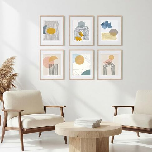 Fixwal 11x14 Picture Frame Set of 6 with Shatter Resistant Plastic Glass, Thin Border and Light Weight Photo Frames for Wall, Natural in Kuwait