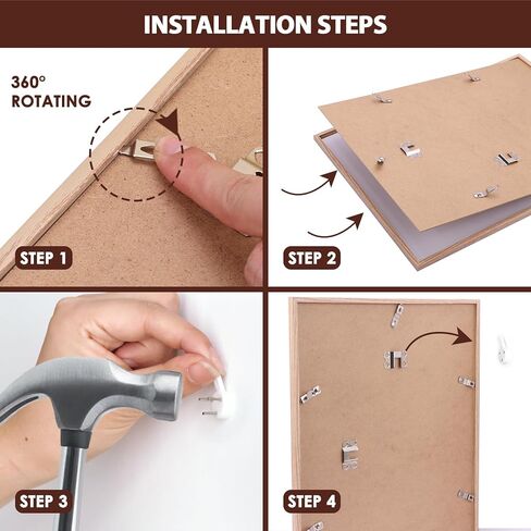 Fixwal 11x14 Picture Frame Set of 6 with Shatter Resistant Plastic Glass, Thin Border and Light Weight Photo Frames for Wall, Natural in Kuwait