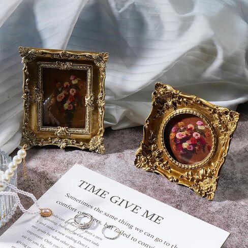 10 Pack Vintage Picture Frames for Wall or Tabletop Display Ornate Vintage Picture Frames Vintage Wall Art for Gallery Bedroom Living Room Antique Photo Frame for Wall Décor in Kuwait
