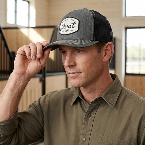 حذاء ARIAT الرجالي Flexfit 110 Heather Front Patch Snapback in Saudi Arabia