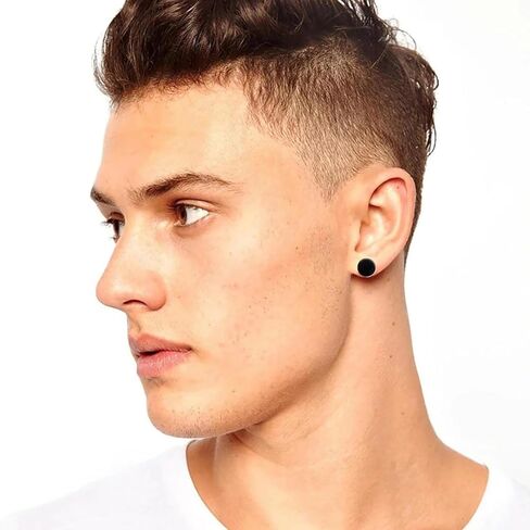 4mm-14mm Mens Womens Stud Earrings Fake Plugs Cheater Illusion Ear Gauges Tunnel 7 Pairs in Kuwait