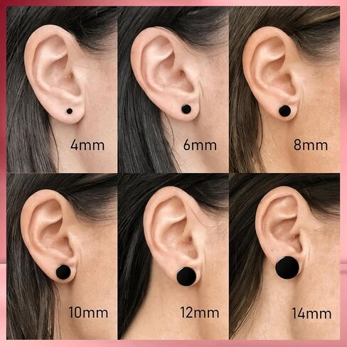 4mm-14mm Mens Womens Stud Earrings Fake Plugs Cheater Illusion Ear Gauges Tunnel 7 Pairs in Kuwait