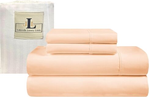 Twin XL Sheet Sets - 100% Natural Cotton 4pc Sheets Set - 500 Thread Count-Dorm Room - Twin Comforter Set - Hotel Luxury Bed Sheets for Men & Women - Fits Upto 16" deep Pocket,39" X 80" (Blush Solid) in Kuwait