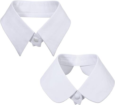 قطعتان من الياقات المزيفة القابلة للفصل، طرازان من الياقات الصناعية للسيدات، ياقات ديكي بيضاء للنساء، بلوزة نصف قميص للفساتين، بلوزة سترة in Kuwait