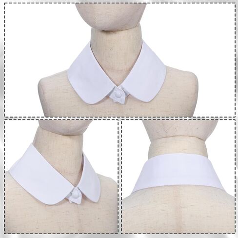 قطعتان من الياقات المزيفة القابلة للفصل، طرازان من الياقات الصناعية للسيدات، ياقات ديكي بيضاء للنساء، بلوزة نصف قميص للفساتين، بلوزة سترة in Kuwait