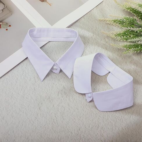 قطعتان من الياقات المزيفة القابلة للفصل، طرازان من الياقات الصناعية للسيدات، ياقات ديكي بيضاء للنساء، بلوزة نصف قميص للفساتين، بلوزة سترة in Kuwait