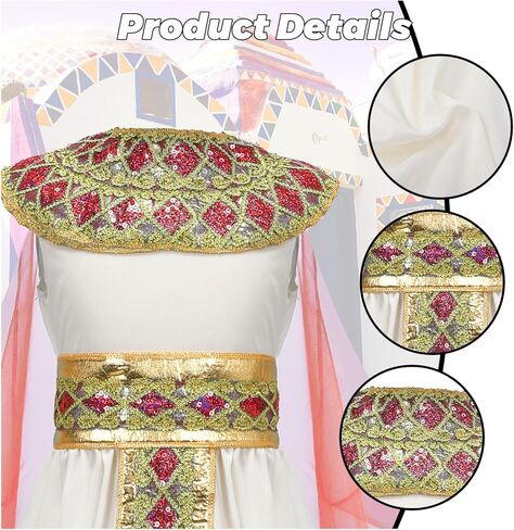 6Pcs Cleopatra Costume Dress Women Egyptian Princess Costume Cleopatra Accessories Halloween Outfit Props in Saudi Arabia