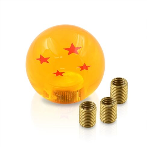 AJP Distributors M8 M12 x 1.25 / M10 x 1.5 Thread Universal 4 Star Shift Knob, M8x1.25 M10x1.5 M12x1.25 JDM VIP M/T Manual Stick Gear Shifter Lever Screw On Adapter Nut Orange in Saudi Arabia