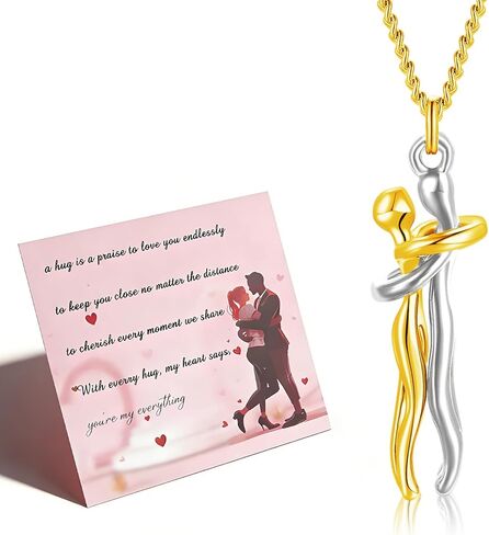 زوجين المعانقة قلادة اثنين منغم حنون زوجين عناق القلائد عيد الحب الحب عناق قلادة قلادة زوجين قلادة له ولها هدايا عيد الحب لصديقها صديقة in Kuwait