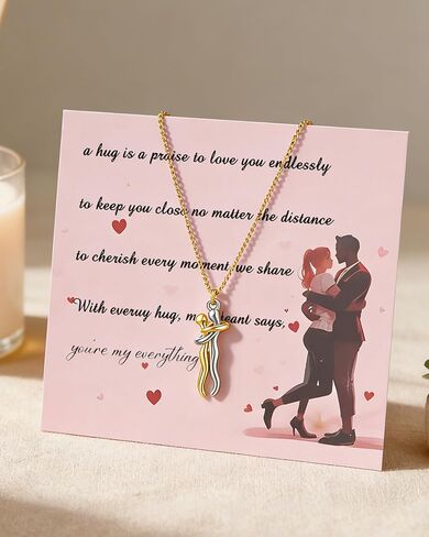 زوجين المعانقة قلادة اثنين منغم حنون زوجين عناق القلائد عيد الحب الحب عناق قلادة قلادة زوجين قلادة له ولها هدايا عيد الحب لصديقها صديقة in Kuwait