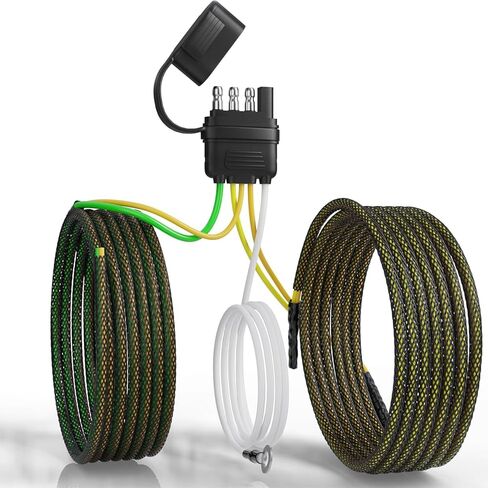 4 Pin 5 Wire Trailer Wiring Harness 22FT for Rewiring Both-Side Taillights,Boat Trailer, Tail Lights, Brake Lights and Turn Signals,Railer Light Kit 4 Way Flat 5 Wire Plug w/Nylon Net Tube in Kuwait