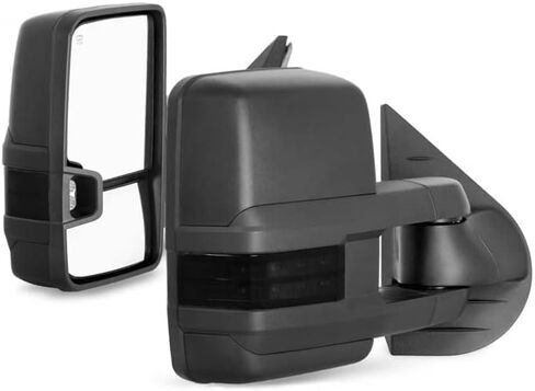 AKKON - For 07-13 Chevy Silverado Smoke Extendable Towing Power Heated Function Side Mirrors Left + Right Pair in Saudi Arabia
