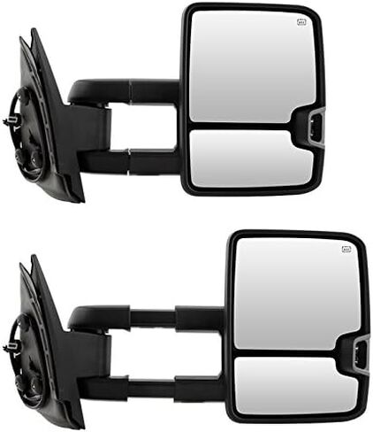 AKKON - For 07-13 Chevy Silverado Smoke Extendable Towing Power Heated Function Side Mirrors Left + Right Pair in Saudi Arabia