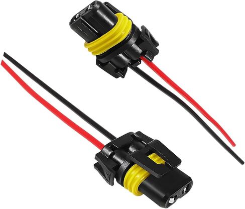 2 PCS Wiring Harness Headlight Socket, 9005 9006 9012 HB3 HB4 Female Adapter Nylon Pigtail Wire Connector, Replacement Harness Plug for Headlights and Fog Lights, Car Accessories in Kuwait