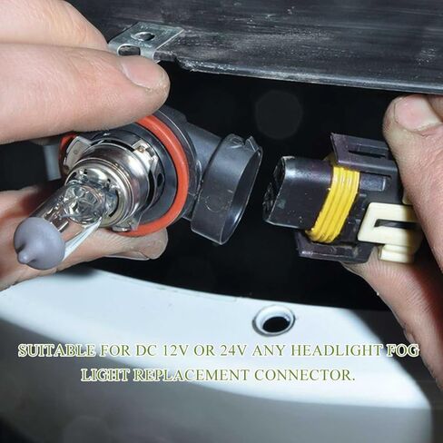 2 PCS Wiring Harness Headlight Socket, 9005 9006 9012 HB3 HB4 Female Adapter Nylon Pigtail Wire Connector, Replacement Harness Plug for Headlights and Fog Lights, Car Accessories in Kuwait