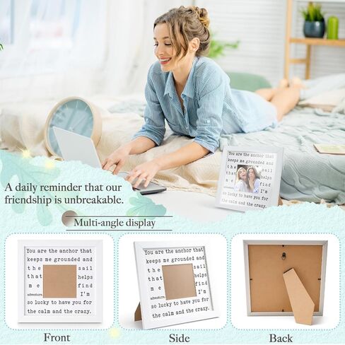 Best Friend Gift for Women | Sentimental Friendship Picture Frame for Her, Bestie, BFF | Unique Birthday, Christmas, Going Away Present | Soul Sister, Unbiological Sister, Adventure Buddy Keepsake in Kuwait