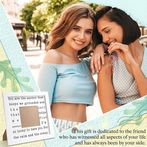 Best Friend Gift for Women | Sentimental Friendship Picture Frame for Her, Bestie, BFF | Unique Birthday, Christmas, Going Away Present | Soul Sister, Unbiological Sister, Adventure Buddy Keepsake in Kuwait