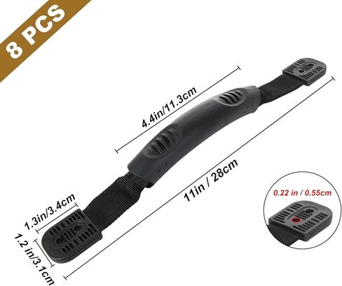 8 PCS Kayak Handles Replacement Kayak Carry Handles with Hardware Black Canoe Boat Side Mount Carry Handles with Screws, Canoe Accessories for Ocean Lifetime Pelican Kayaks Boat Suitcase Luggage in Kuwait