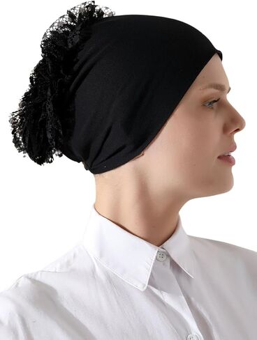 ihvan online Hijab Cap, Head Scarf Beanie, Volumizing Non Slip Head Wraps for Women, Hijab Undercap with Tie-Back Closure in Kuwait